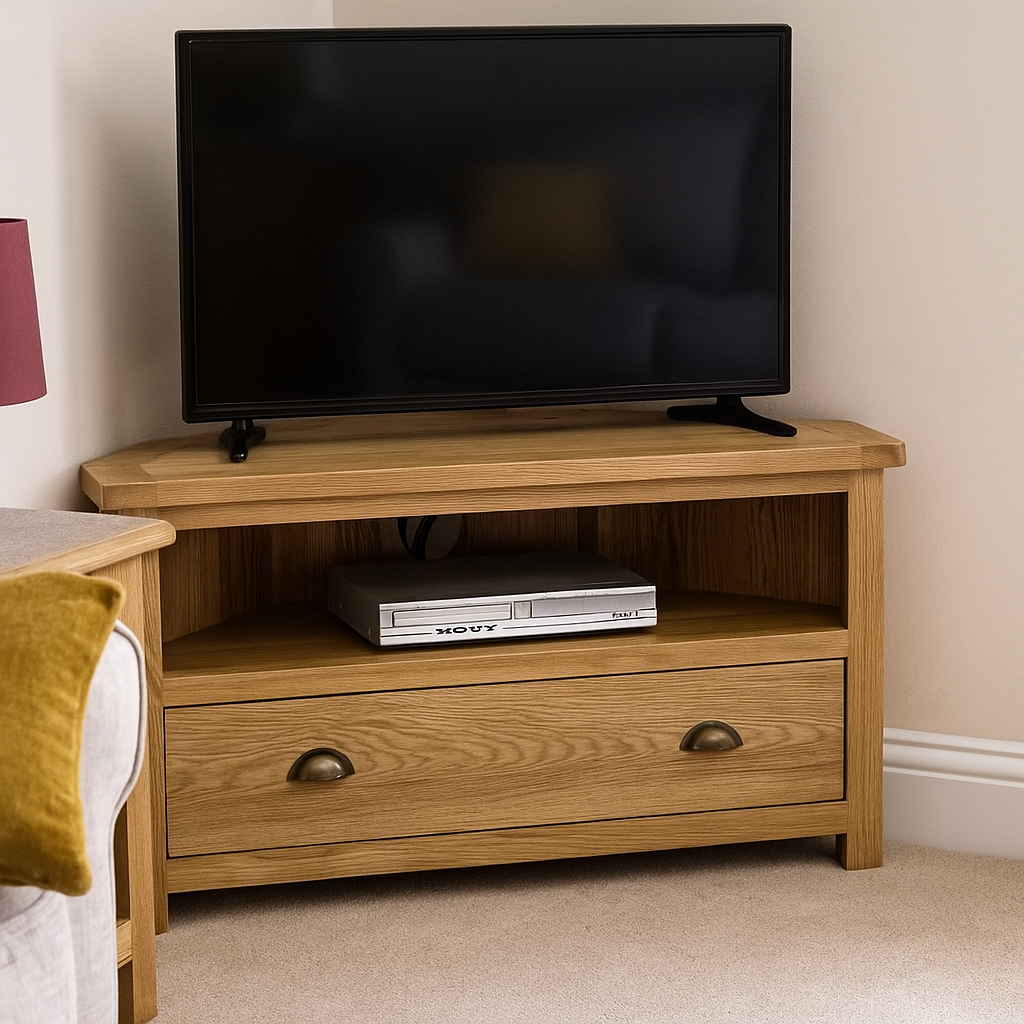 Portland Corner TV Cabinet-oak