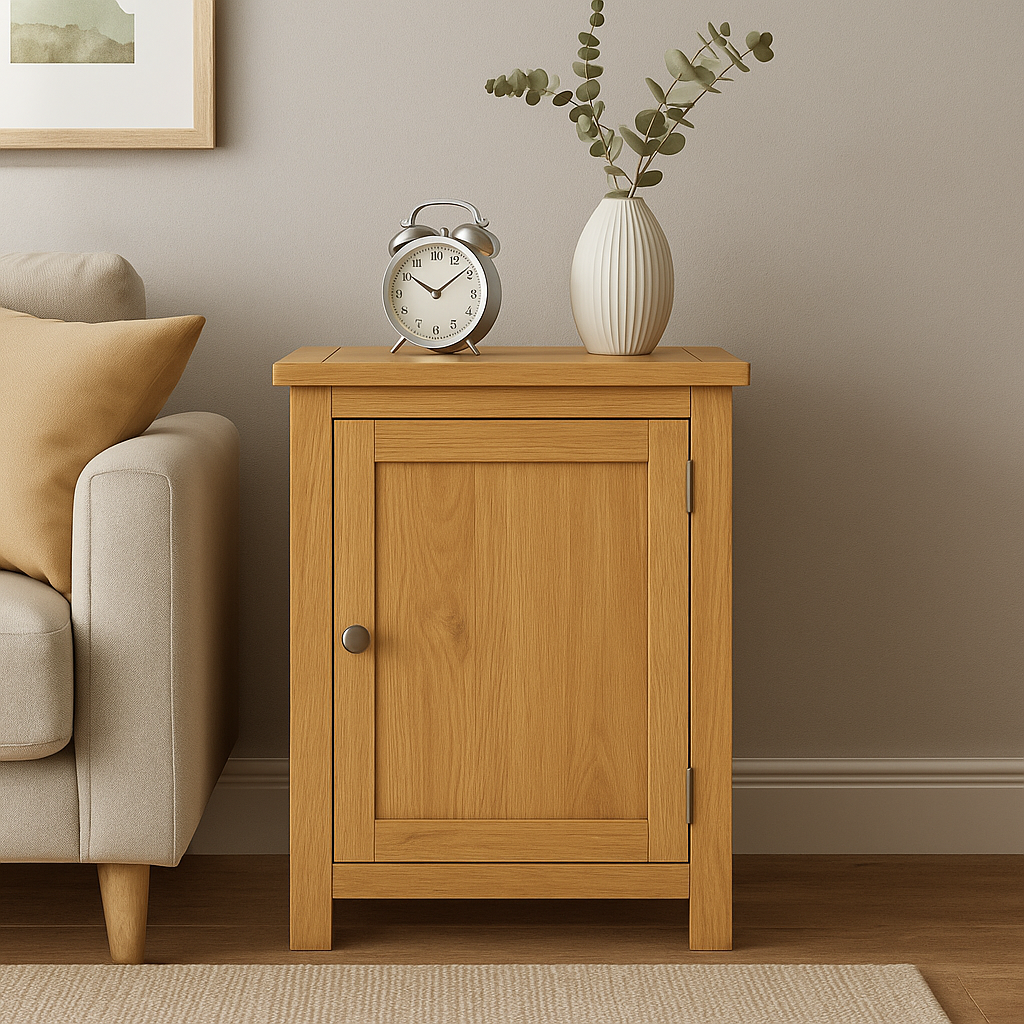 Portland Oak Office 1-Door Cabinet | Compact Wooden Storage Unit