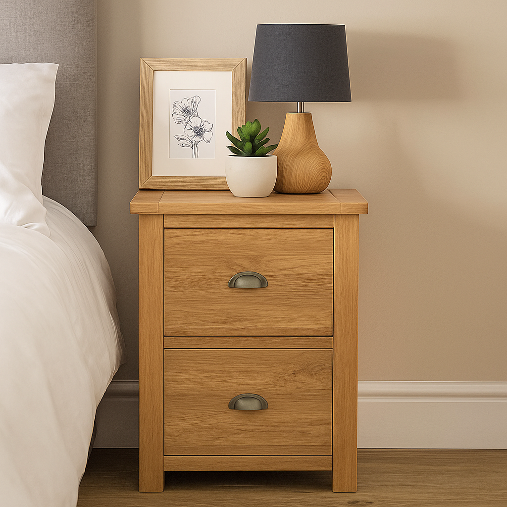 Portland Office 2 Drawer Filing Cabinet - oak