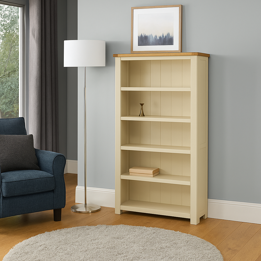 Portland Large Bookcase-stone