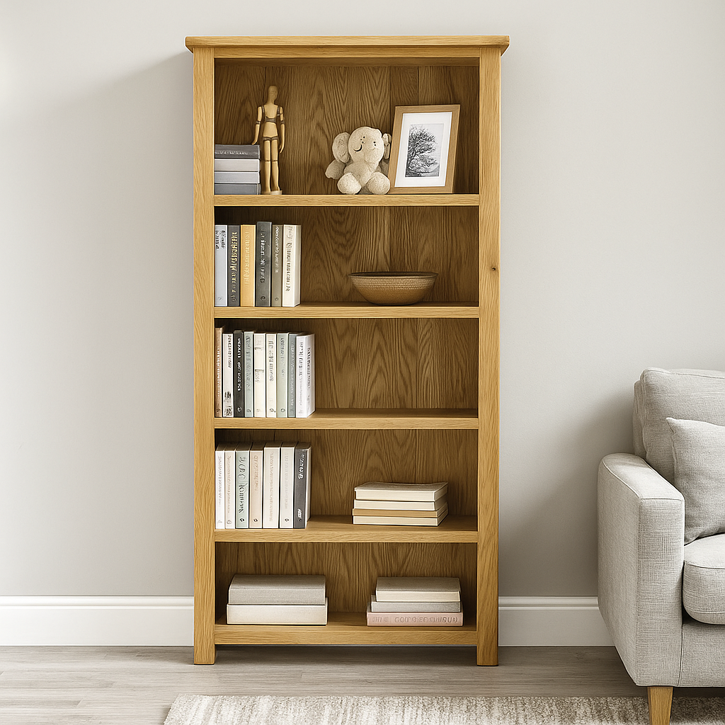 Portland Large Bookcase-oak