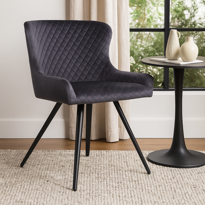 Alpha Dining Chair Grey Velvet