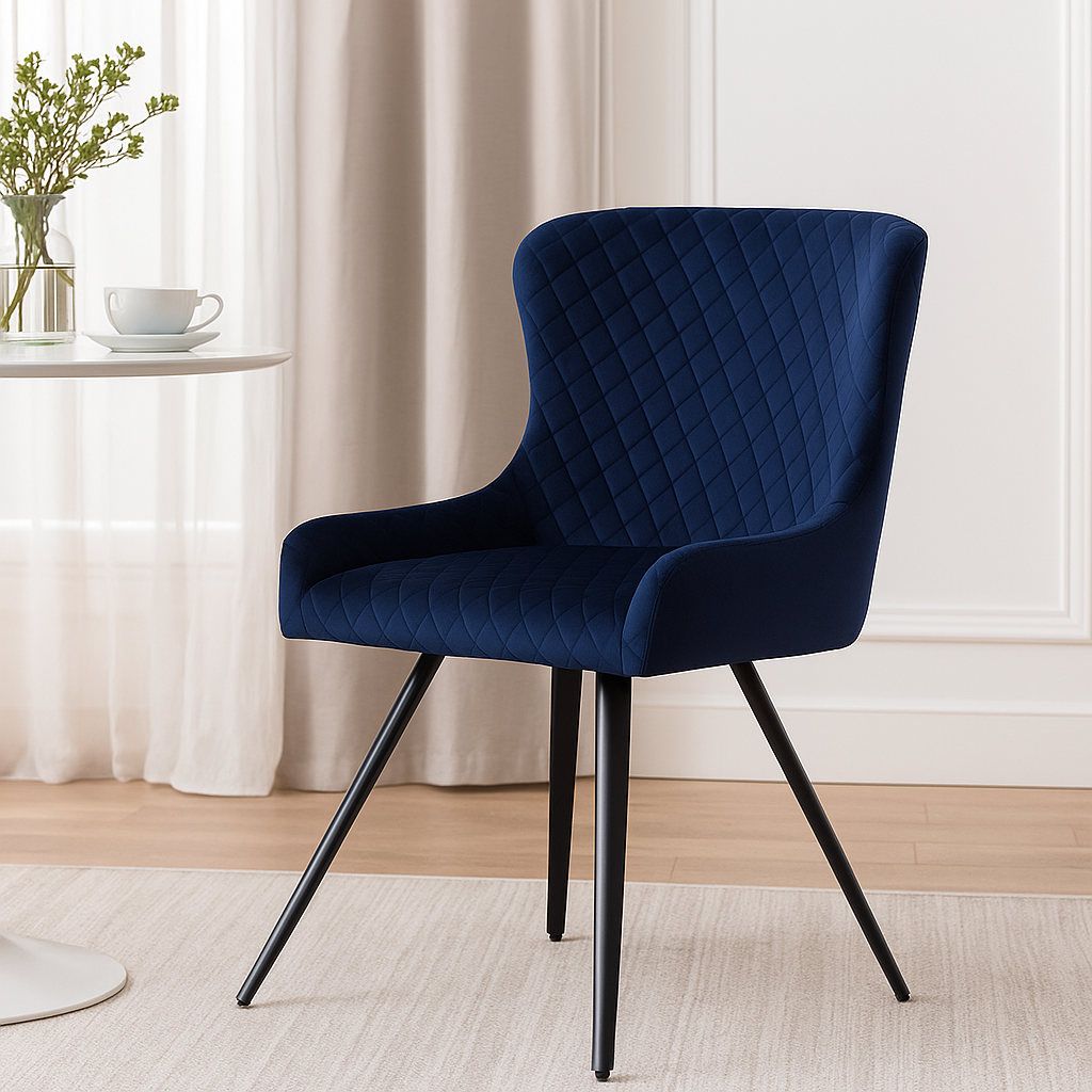 Alpha Dining Chair Blue Velvet