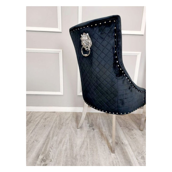 Sorrento Black Marble Top Dining Table Set