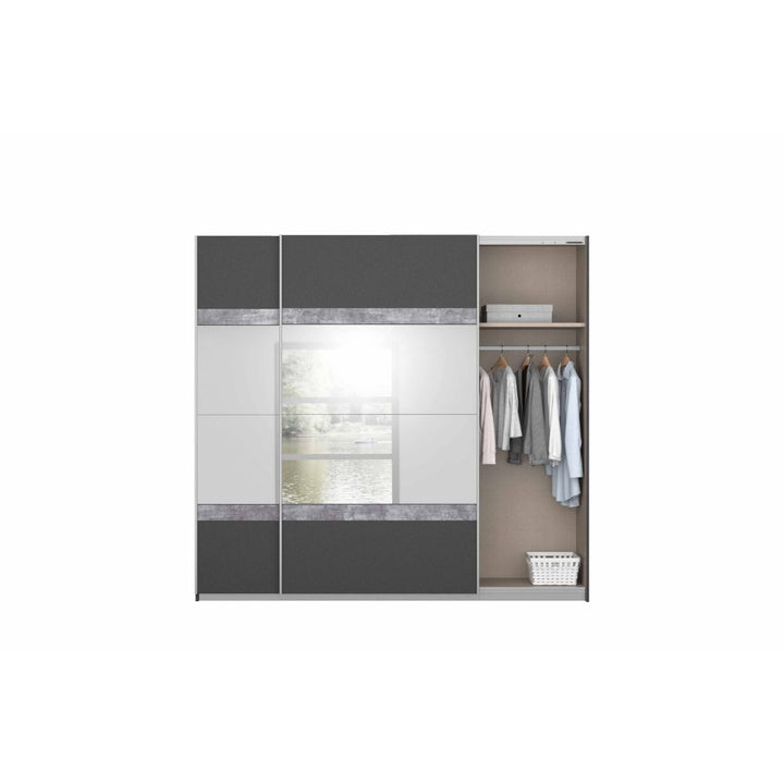 Rauch Penzberg Sliding Door Wardrobe Metallic Grey
