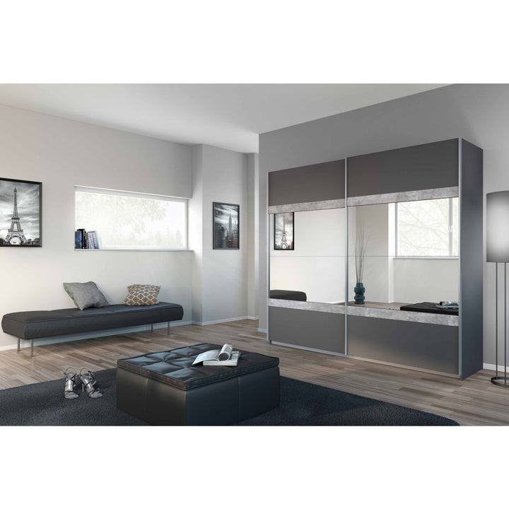 Rauch Penzberg Sliding Door Wardrobe Metallic Grey