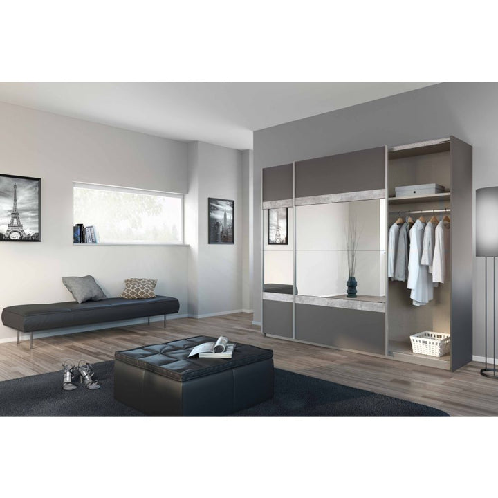 Rauch Penzberg Sliding Door Wardrobe Metallic Grey