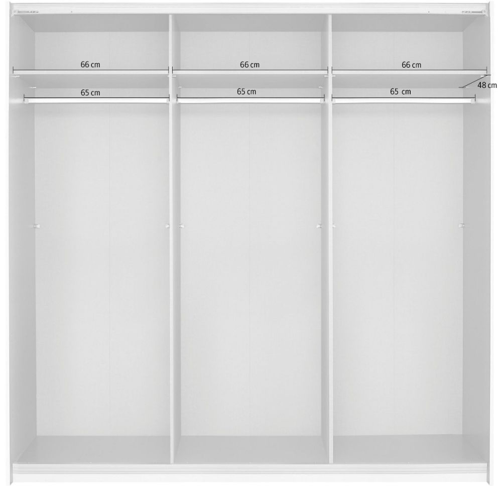 Rauch Oracle Metallic Grey 3 Door Full Mirror Sliding Wardrobe 203CM
