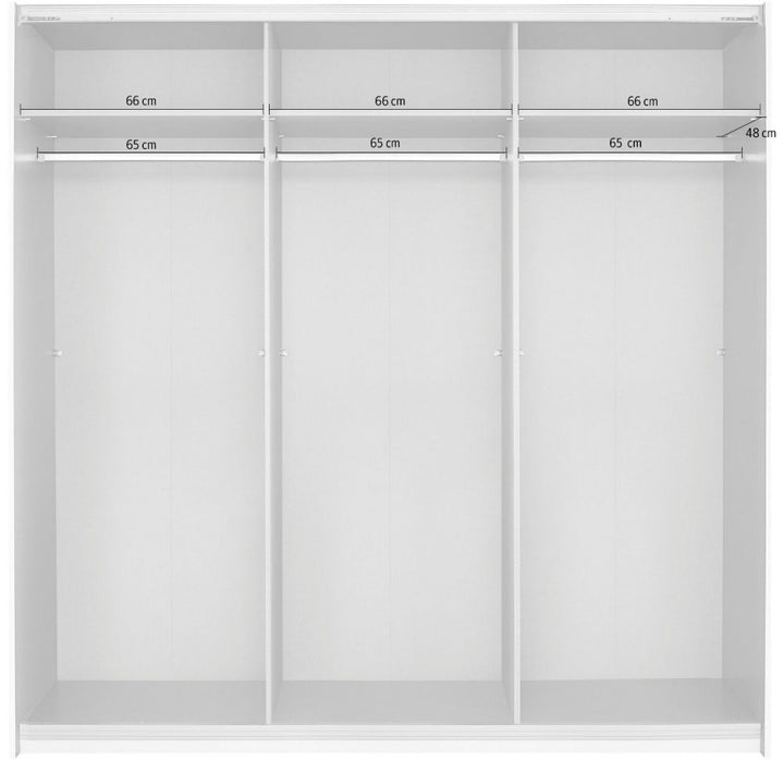 Rauch Oracle Metallic Grey 3 Door Full Mirror Sliding Wardrobe 203CM