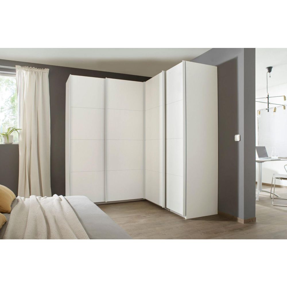 Rauch Luma 181cm 4 Door Corner Sliding Wardrobe with 4 Decor Doors