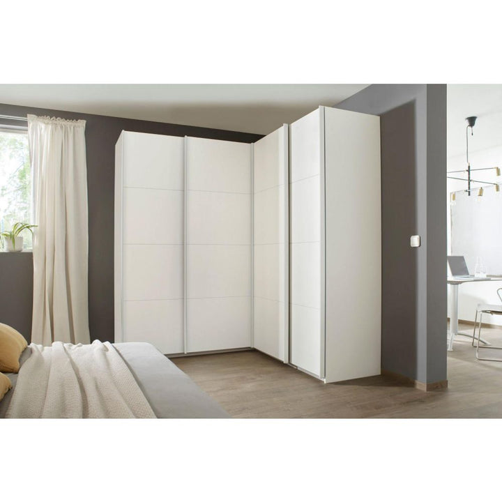 Rauch Luma 181cm 4 Door Corner Sliding Wardrobe with 4 Decor Doors