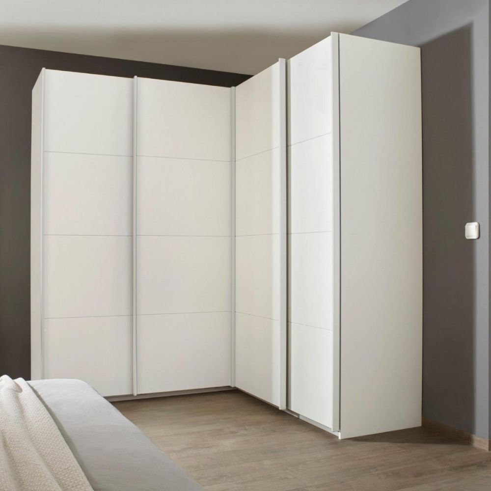 Rauch Luma 181cm 4 Door Corner Sliding Wardrobe with 4 Decor Doors