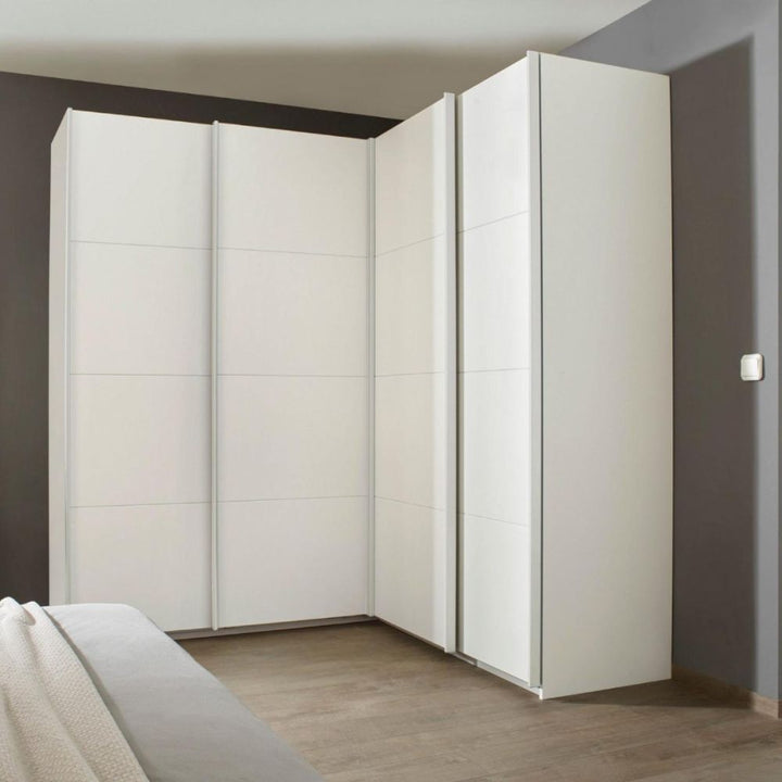 Rauch Luma 181cm 4 Door Corner Sliding Wardrobe with 4 Decor Doors