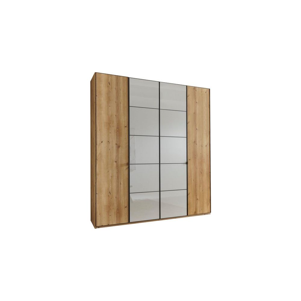 Wiemann Quito Bianco Oak and Champagne Glass 4 Door Wardrobe - 200CM