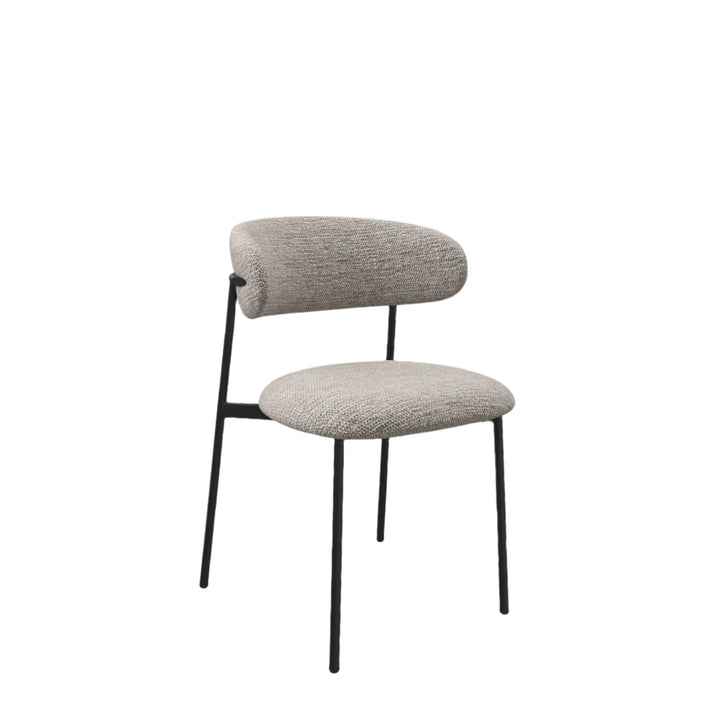 Toronto 110 cm Grey Ceramic Round Dining Table Set with 4 Grey Fabric Chairs