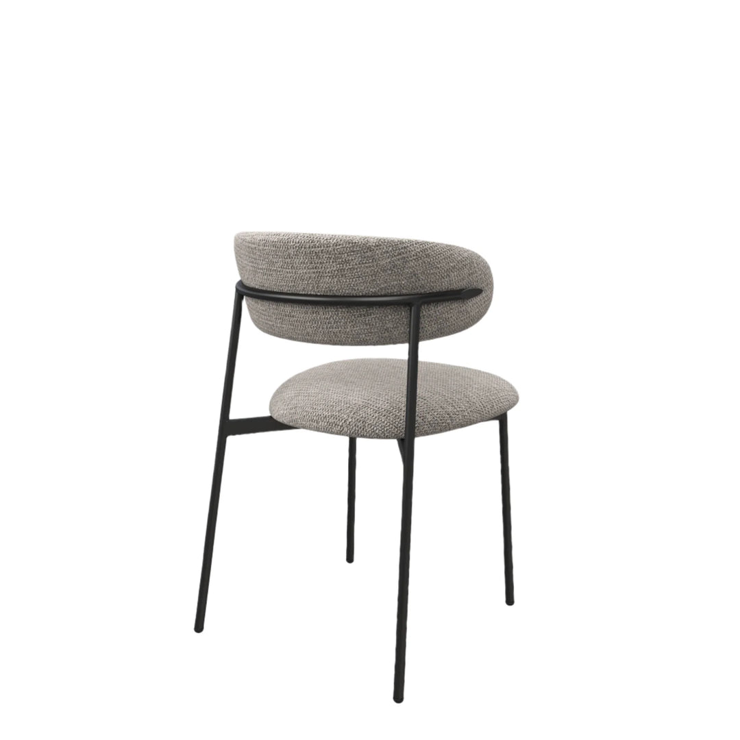 Toronto 110 cm Grey Ceramic Round Dining Table Set with 4 Grey Fabric Chairs
