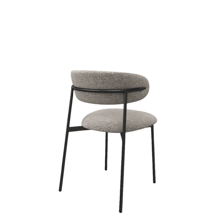 Toronto 110 cm Grey Ceramic Round Dining Table Set with 4 Grey Fabric Chairs