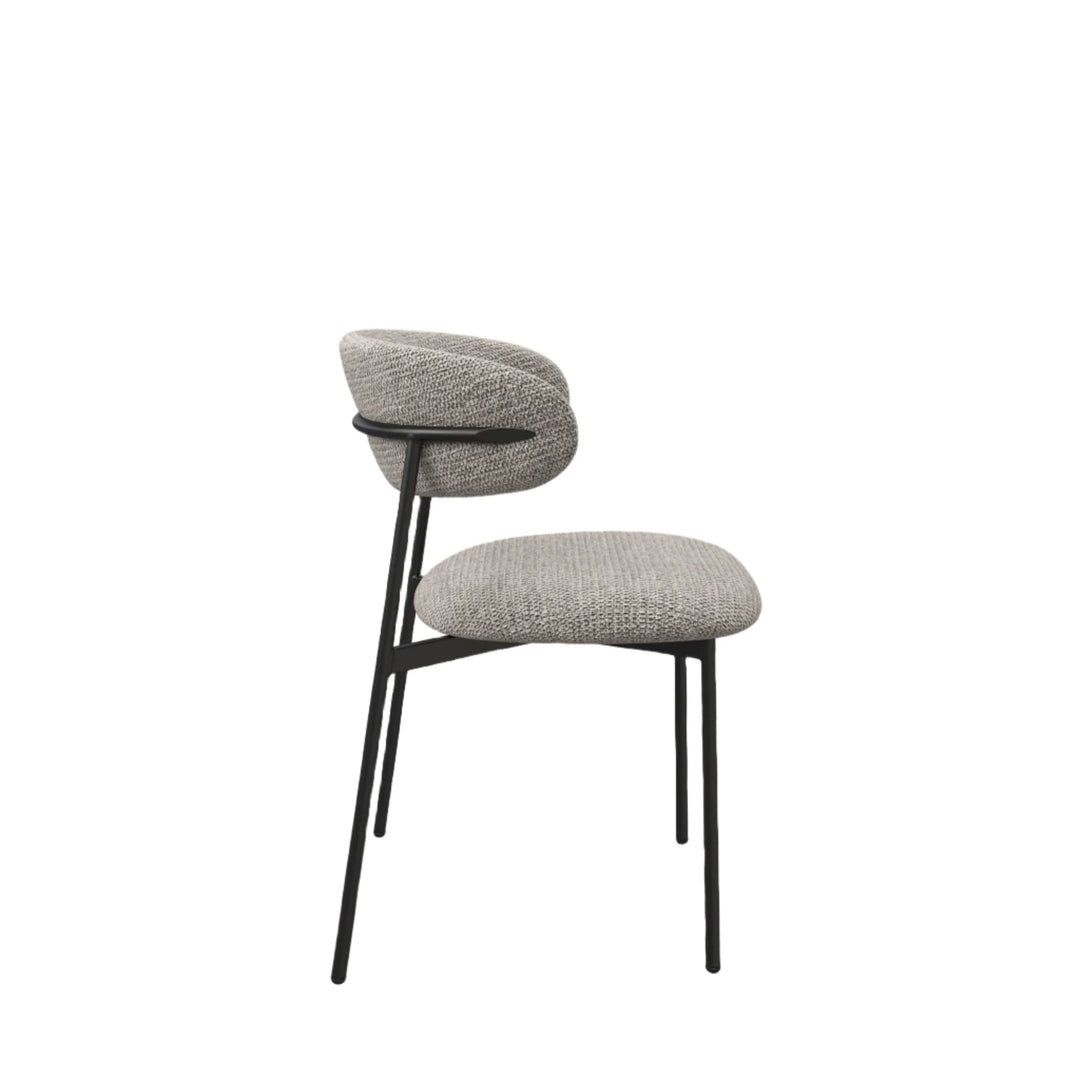 Toronto 110 cm Grey Ceramic Round Dining Table Set with 4 Grey Fabric Chairs