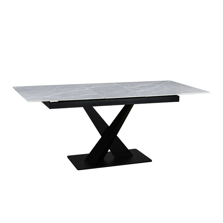 Extending Ceramic Dining Set: 140cm to 180cm | Space-Saving | 4 Upholstered Chairs