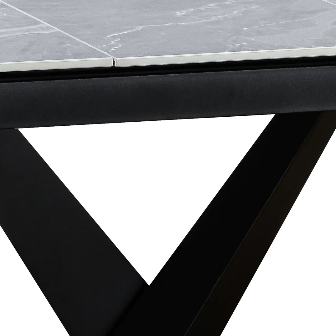 Extending Ceramic Dining Set: 140cm to 180cm | Space-Saving | 4 Upholstered Chairs