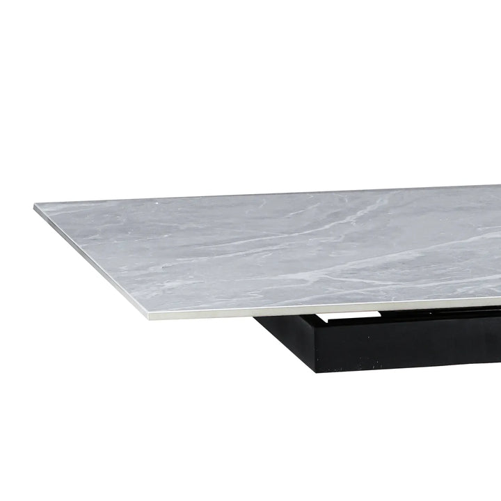 Extending Ceramic Dining Set: 140cm to 180cm | Space-Saving | 4 Upholstered Chairs