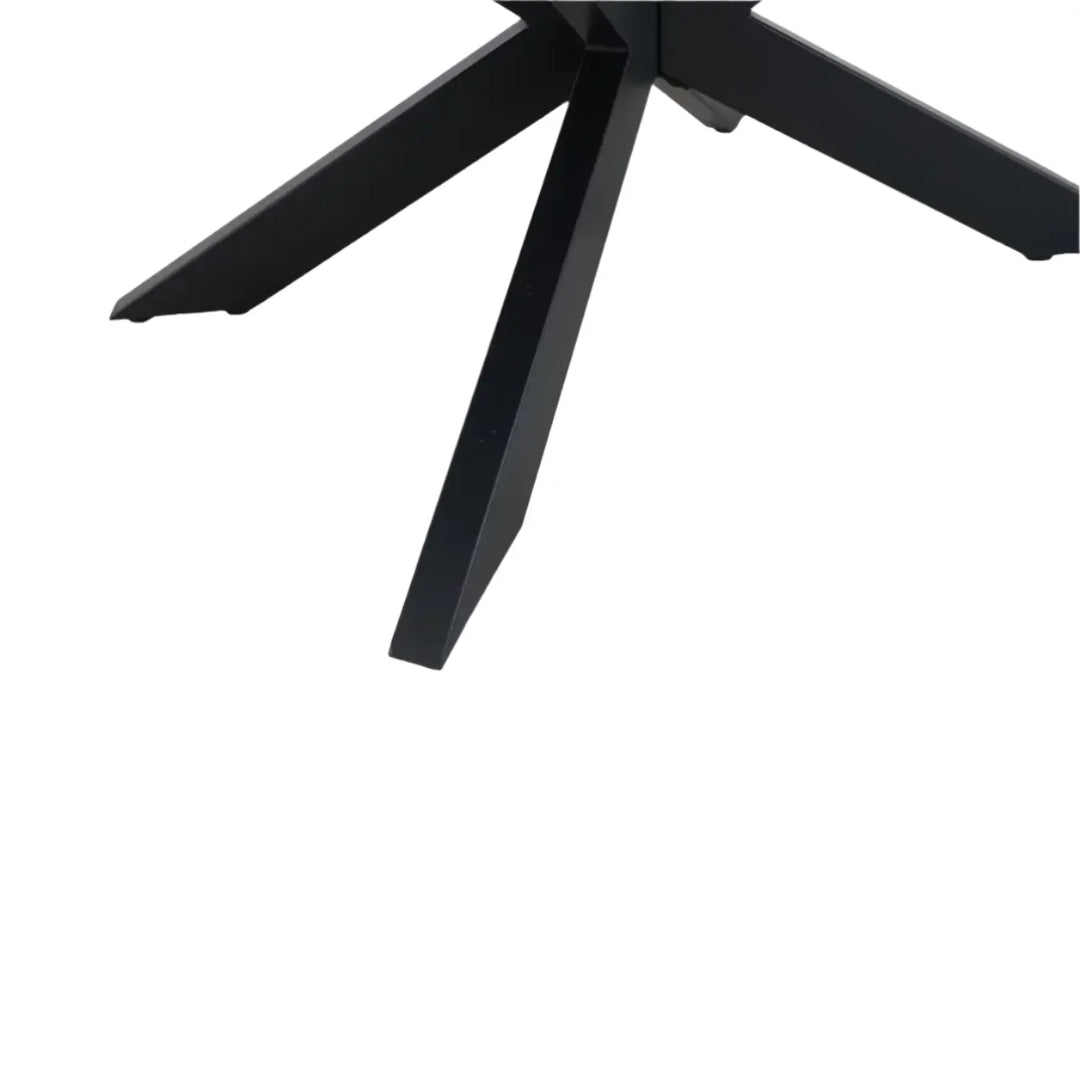Sleek Black Cocktail Table with Powder-Coated Metal Legs