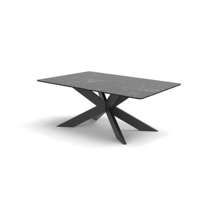 Sleek Black Cocktail Table with Powder-Coated Metal Legs