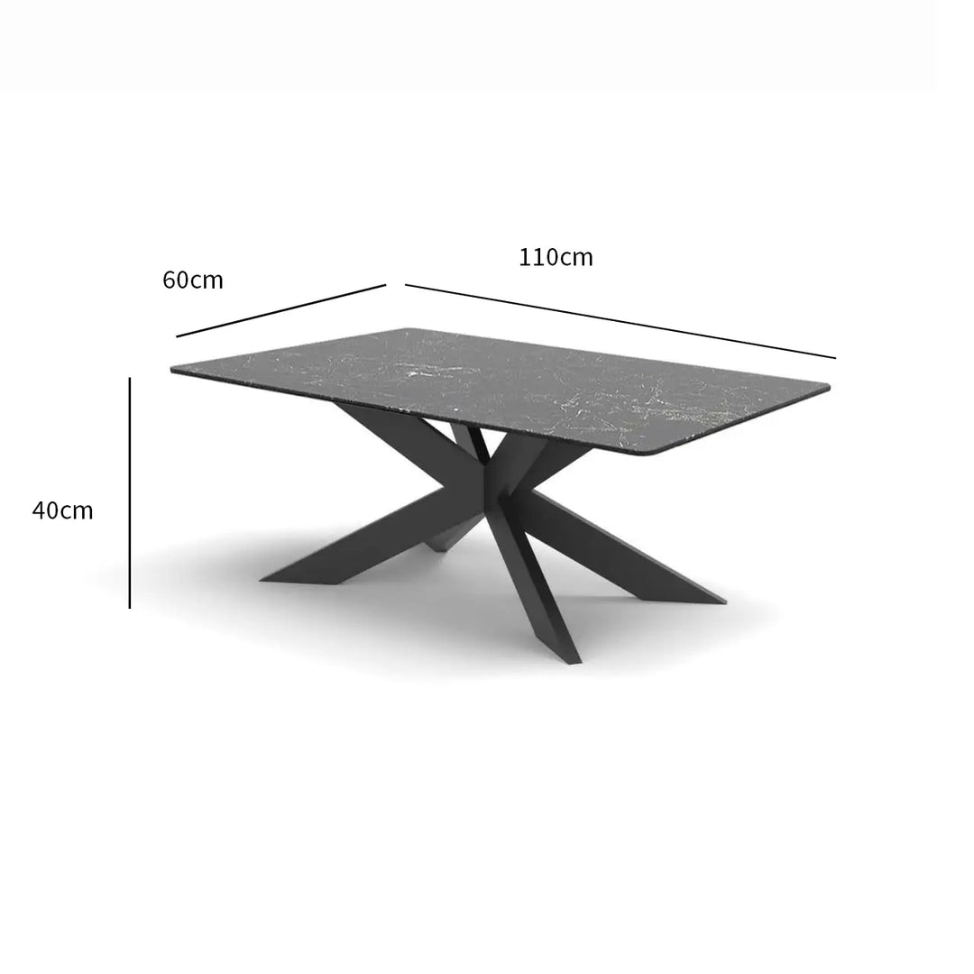 Sleek Black Cocktail Table with Powder-Coated Metal Legs