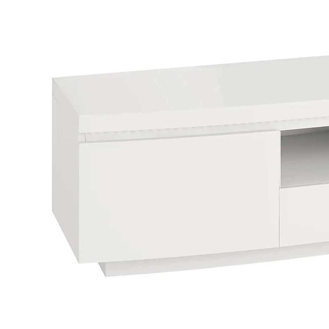 Lumineo White High Gloss TV Entertainment Unit with LED Lighting