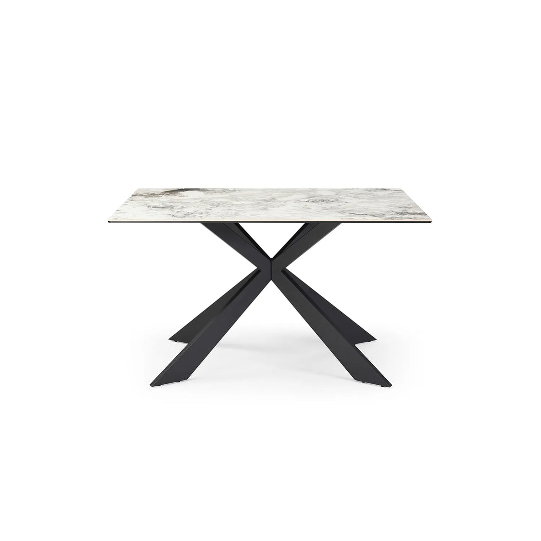 Cosmic Grey Marble Dining Set with Boucle Chairs