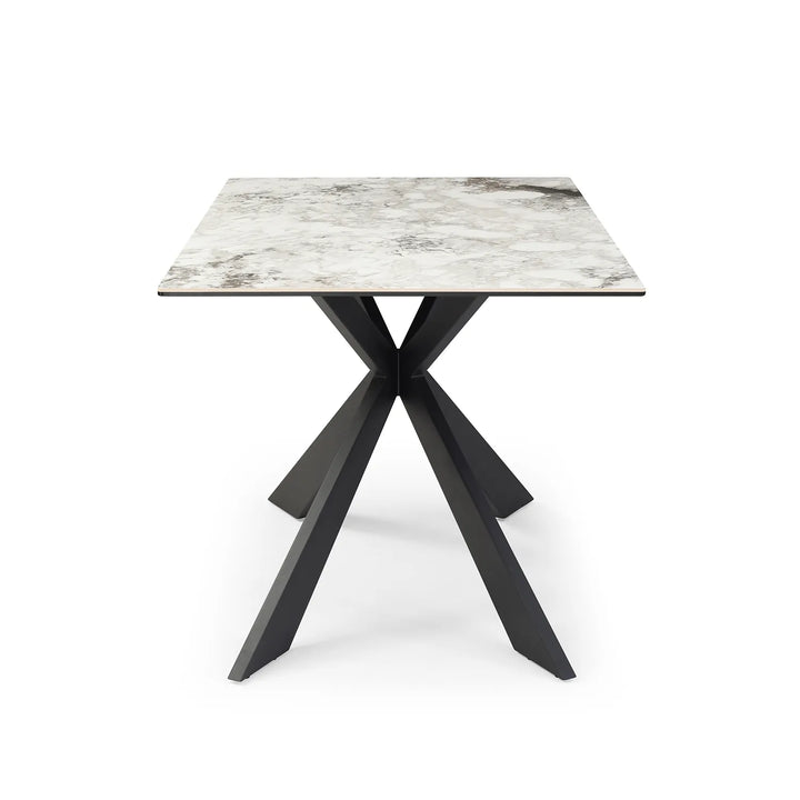 Cosmic Grey Marble Dining Set with Boucle Chairs