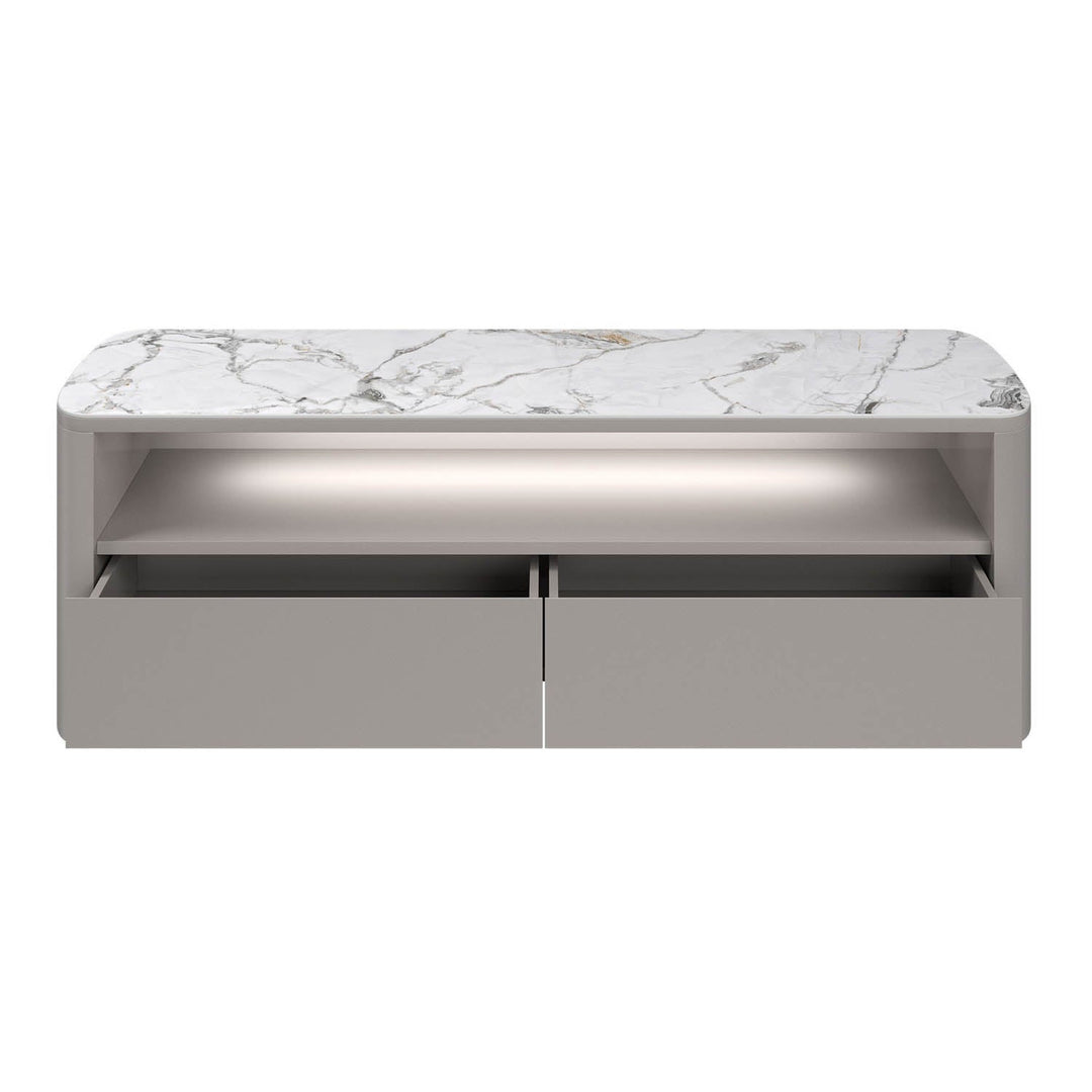 Sereno Large TV Unit with White Ceramic Finish