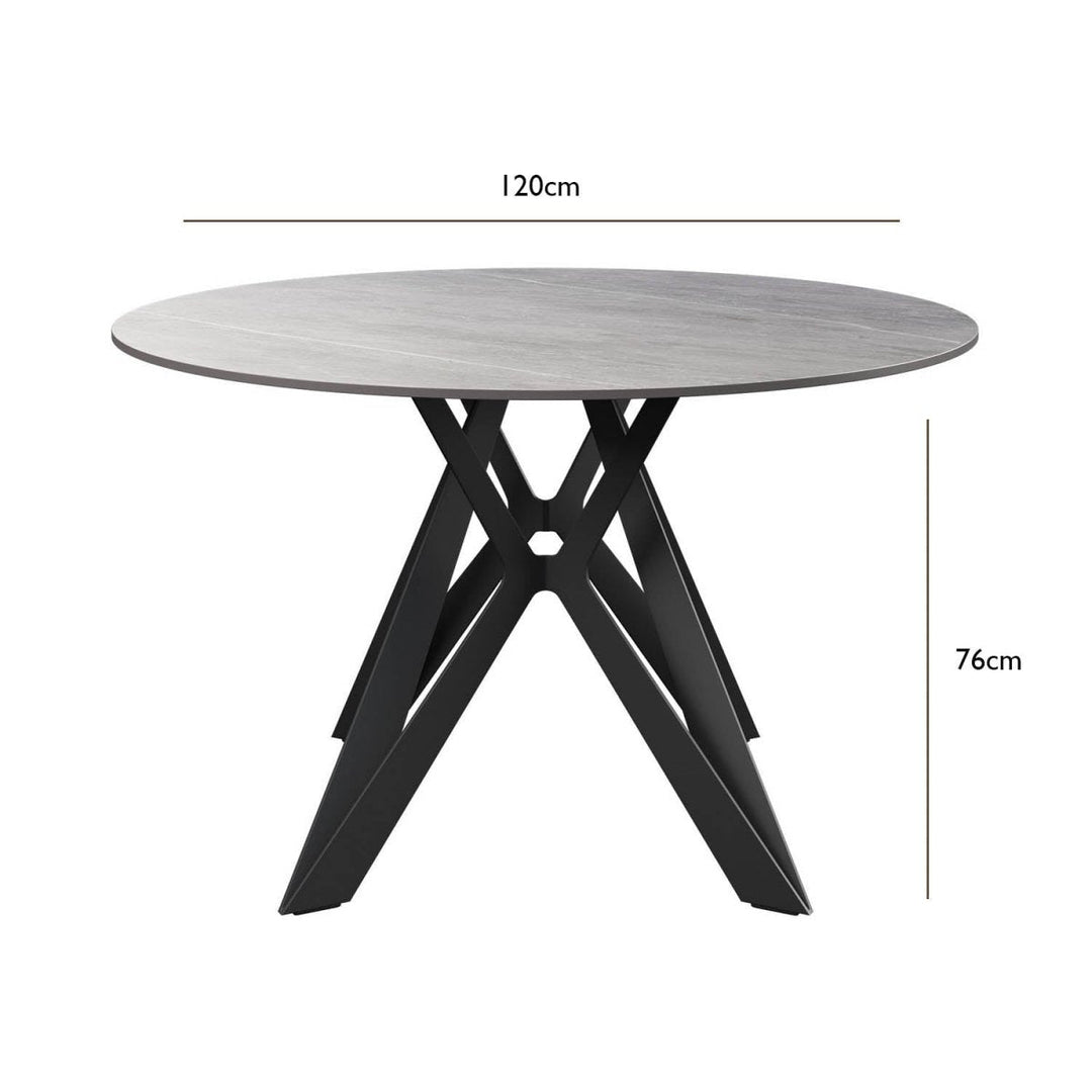 Round Ceramic Dining Table with 4 Chairs