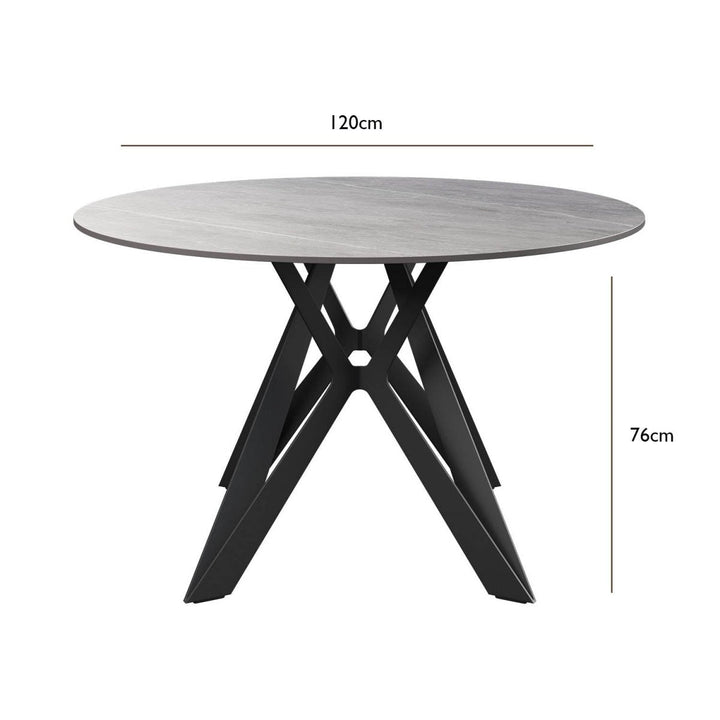 Round Ceramic Dining Table with 4 Chairs