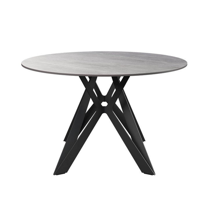 Round Ceramic Dining Table with 4 Chairs