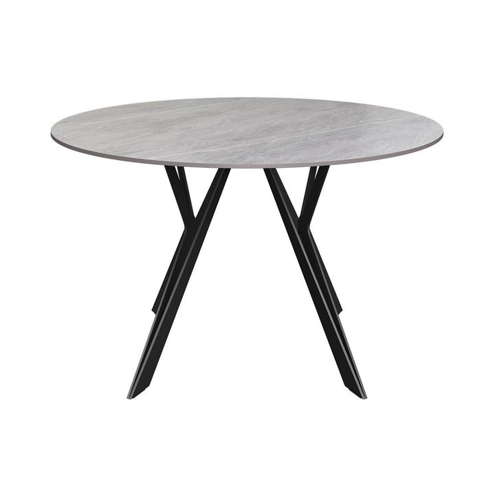 Round Ceramic Dining Table with 4 Chairs