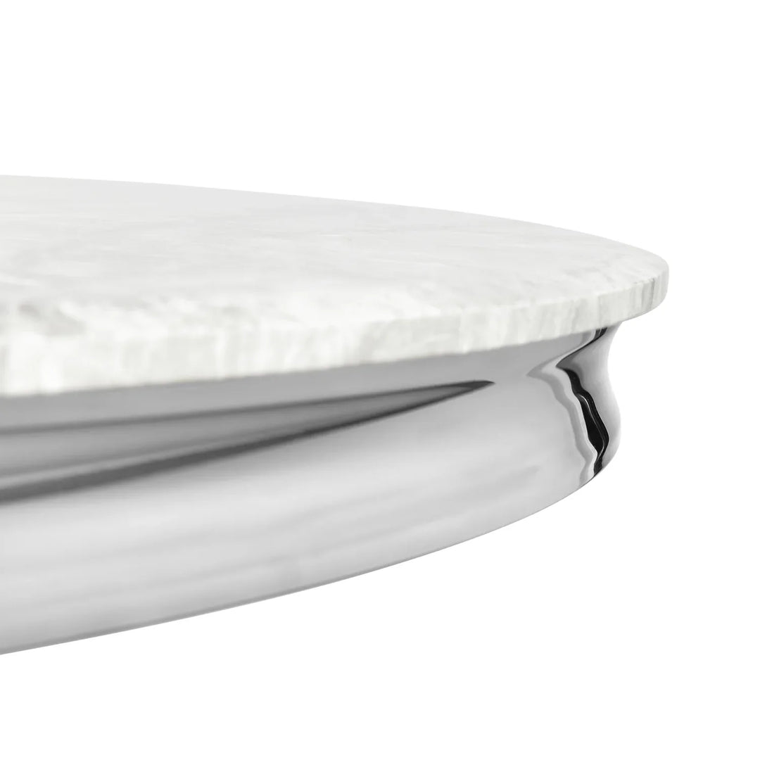 Opulent Round Dining Set Sleek Chrome Table with Regal Lion Chairs