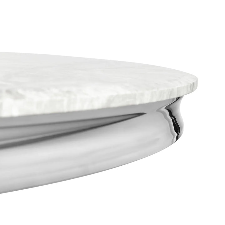 Opulent Round Dining Set Sleek Chrome Table with Regal Lion Chairs