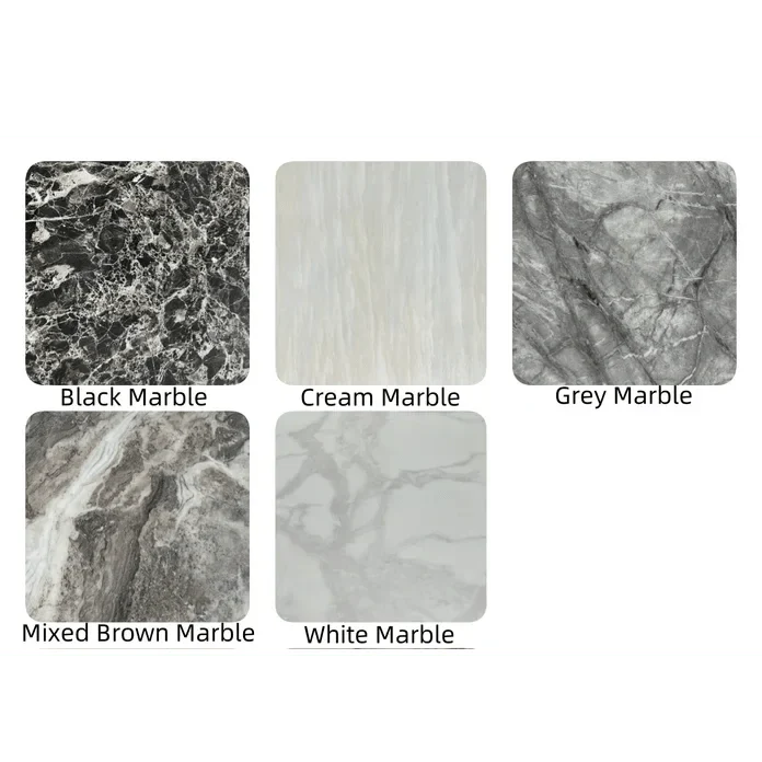 2M Grey Marble Dining Table with Six Velvet Knockerback Chairs