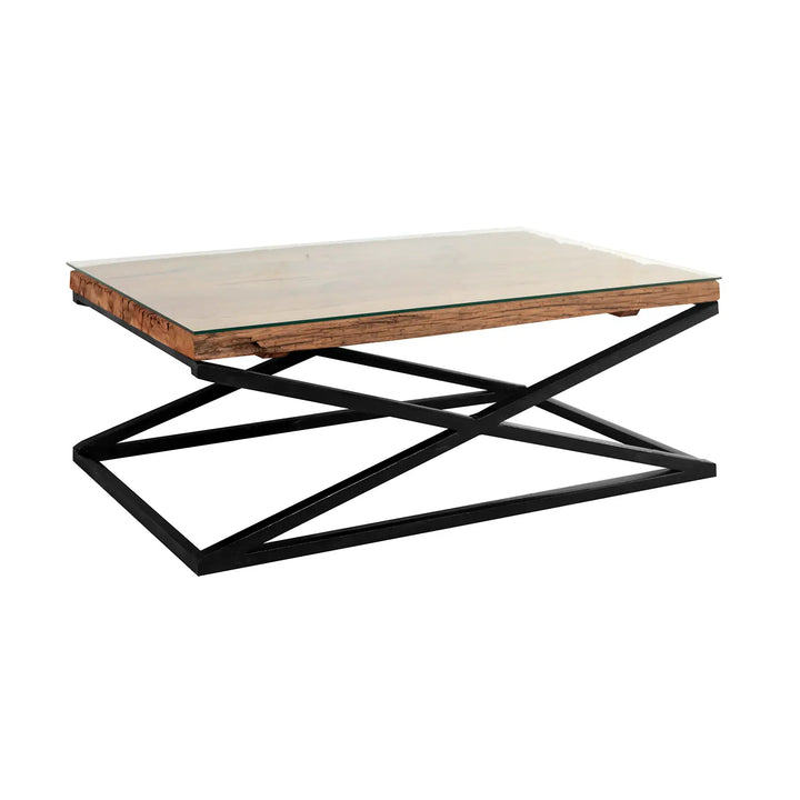 Industrial Dark Reclaimed Wood Coffee Table