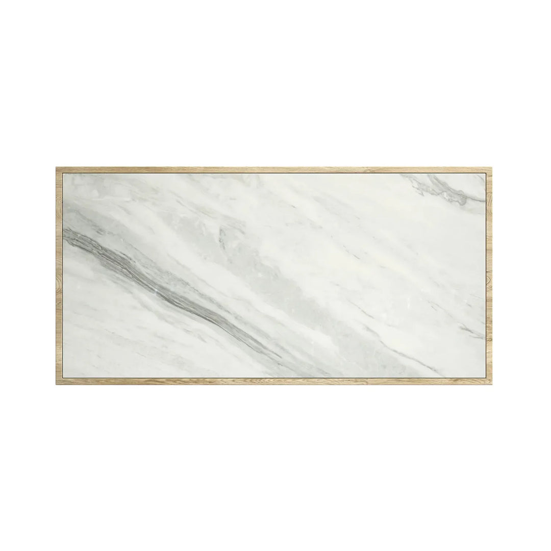 The Elara White Ceramic & Wooden Coffee Table