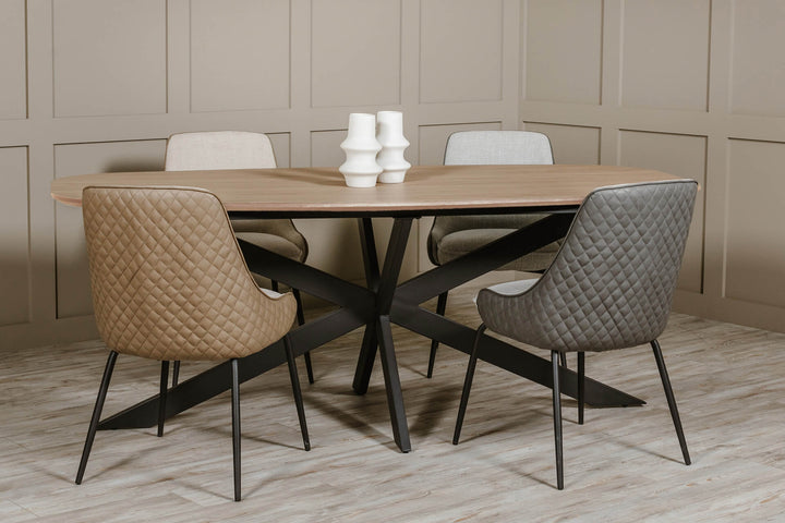 Sadia Oval Dining Table Set - Natural 1600mm