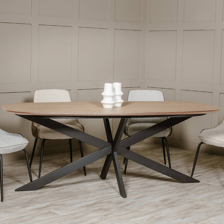 Sadia Oval Dining Table Set - Natural 1600mm