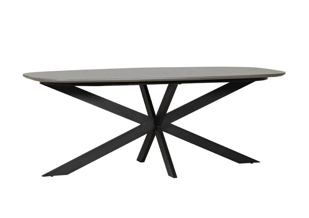 Sadia Oval Dining Table Set - Smoke 2000mm