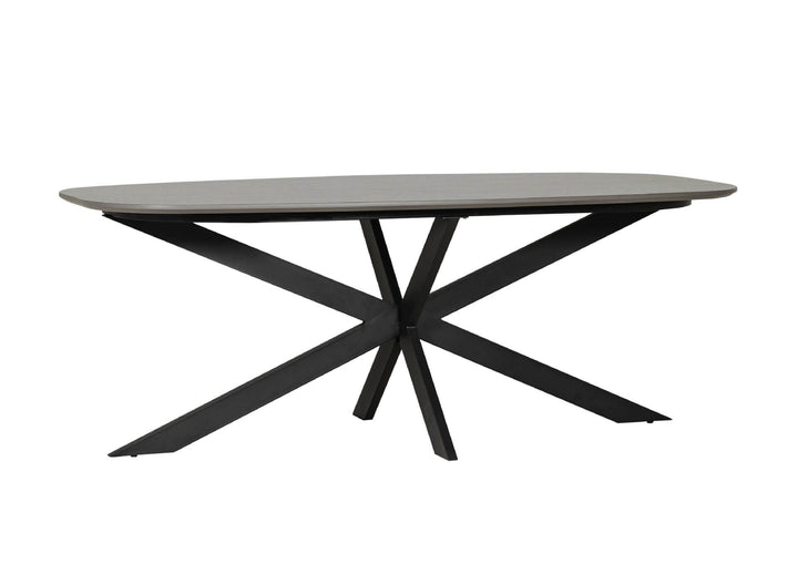 Sadia Oval Dining Table Set - Smoke 2000mm