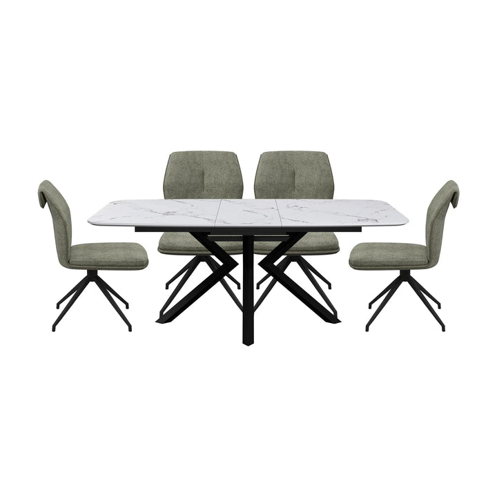 Toronto Marble Extending Dining Table and Chairs (160–200cm)