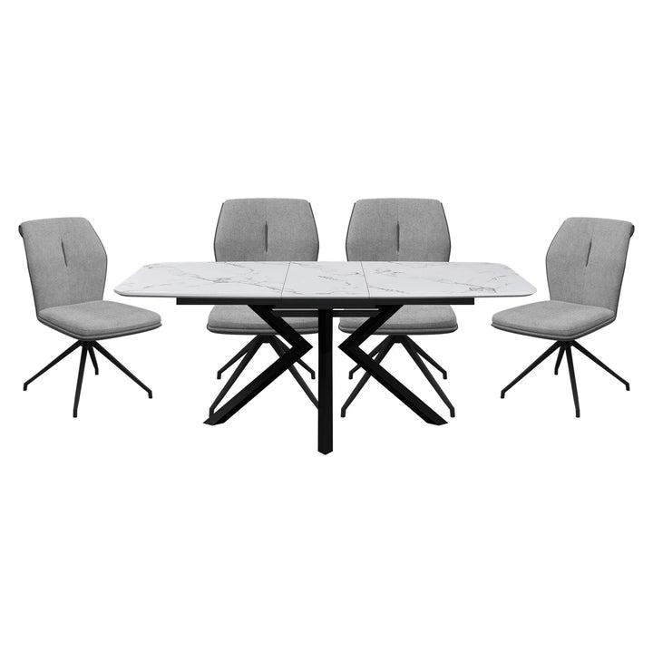Toronto Marble Extending Dining Table and Chairs (160–200cm)