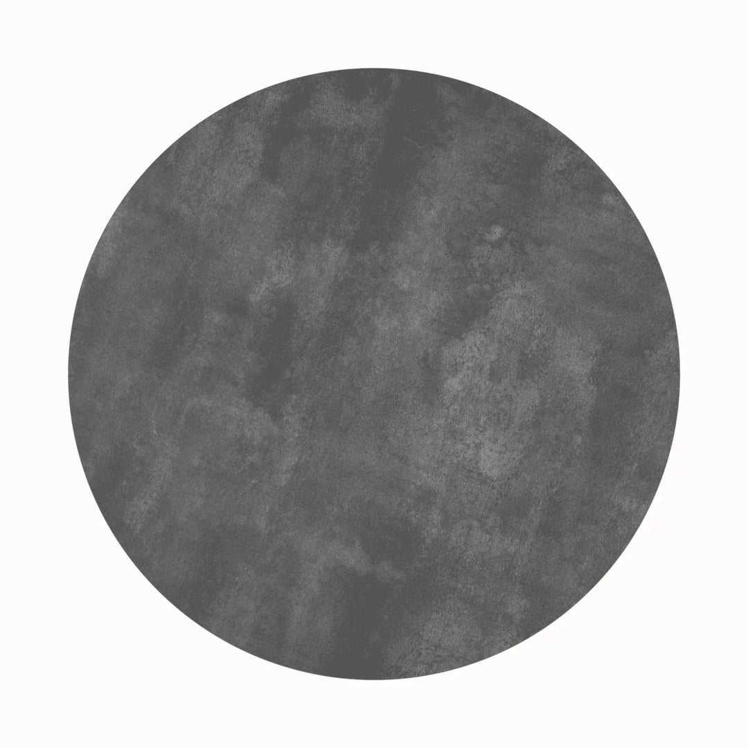 Toronto 110 cm Grey Ceramic Round Dining Table Set with 4 Grey Fabric Chairs