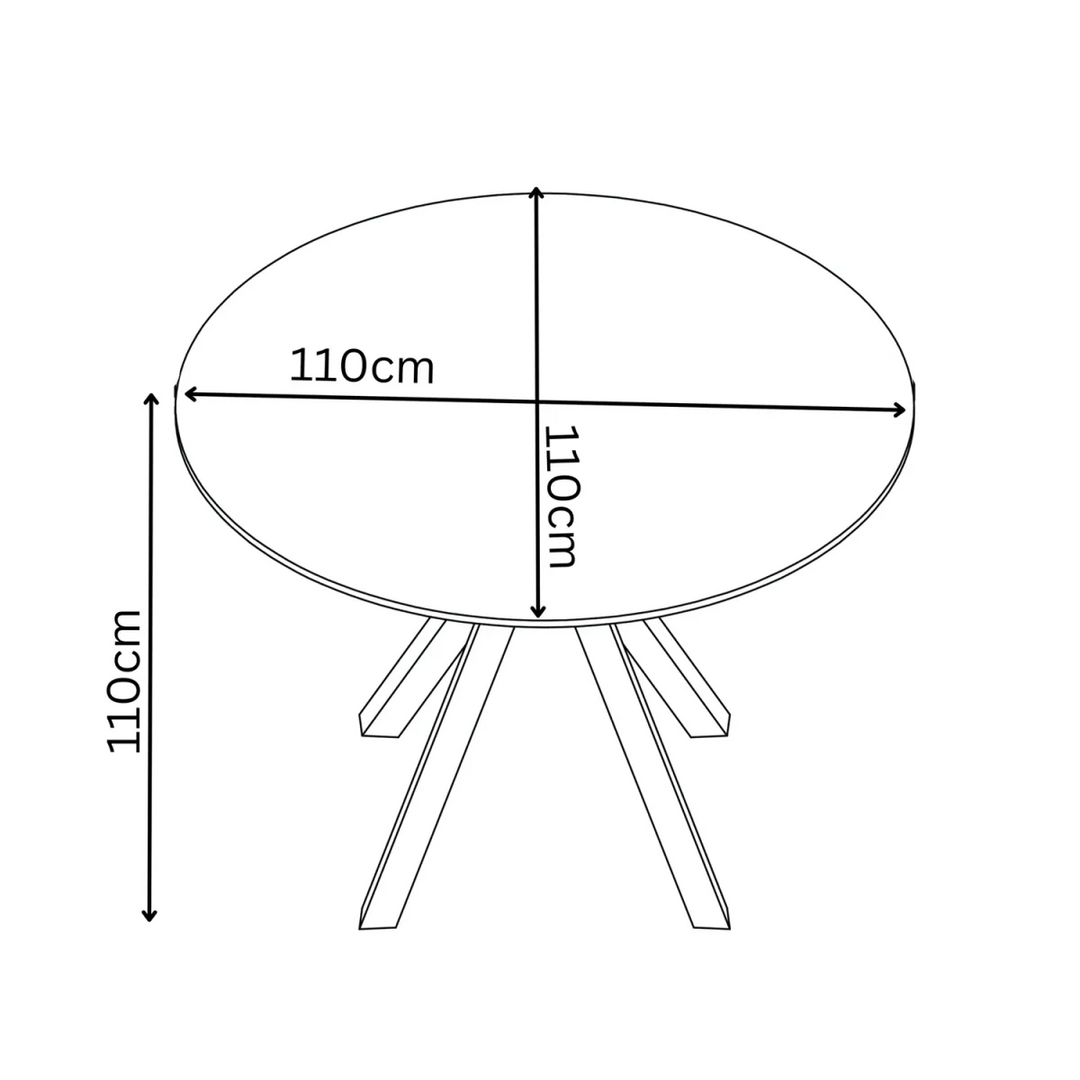 Toronto 110 cm Grey Ceramic Round Dining Table Set with 4 Grey Fabric Chairs
