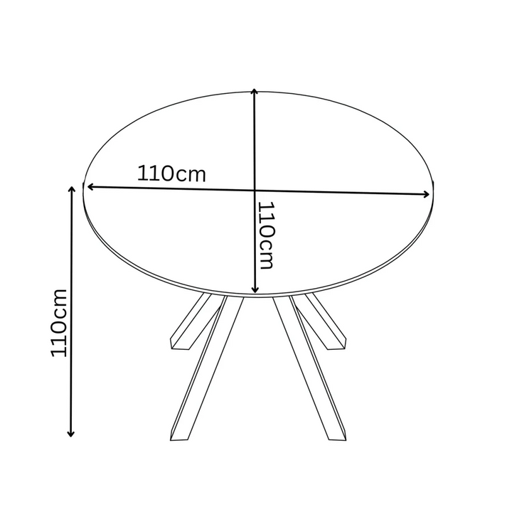 Toronto 110 cm Grey Ceramic Round Dining Table Set with 4 Grey Fabric Chairs